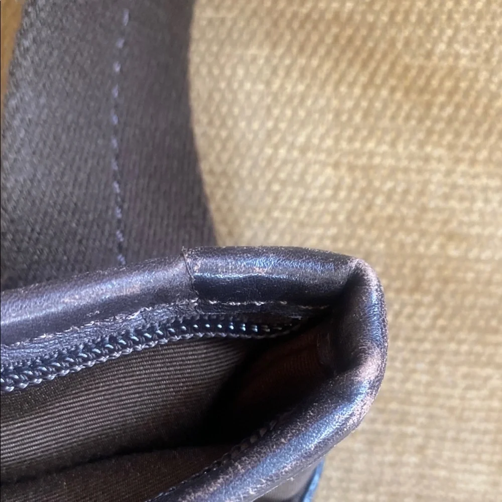 Coach Brown Messenger Bag with Woven Trim